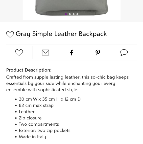 🇨🇦 NWT Giulia Monti leather backpack - Picture 4 of 8